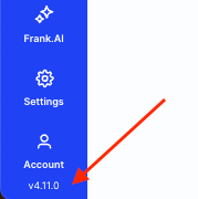 Binalyze AIR menu - version number