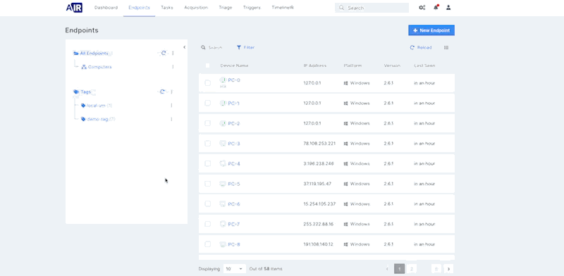 Endpoint Bulk Actions Binalyze