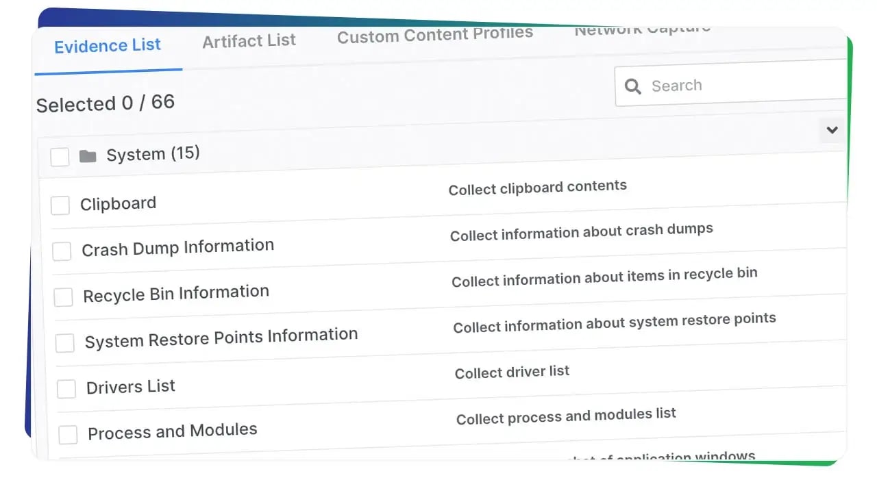 AIR Evidence List